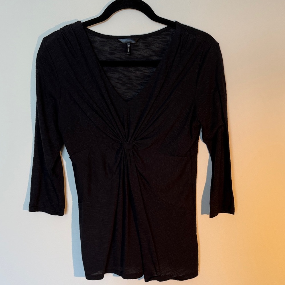 Daisy Fuentes Black V-Neck Blouse